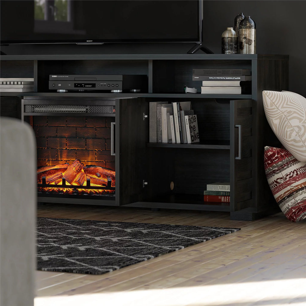 Espresso Electric Fireplace Console TV Stand R68859