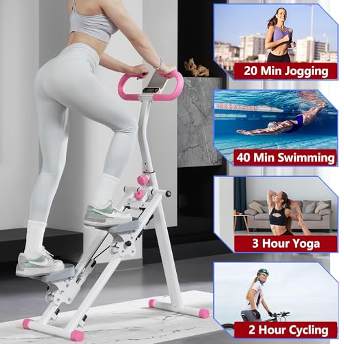 Folding Vertical Climber with Adjustable Handlebar & Pedals, 300LBS Load P4197