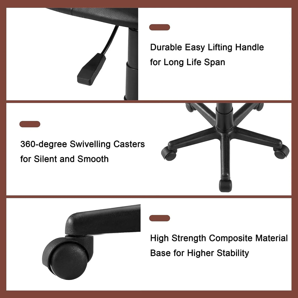 Black Adjustable Height Ergonomic Swivel Office Chair P284057