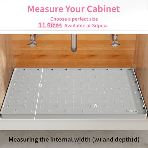 Grey Waterproof Under Sink Mat 22 x 14 inches L97228