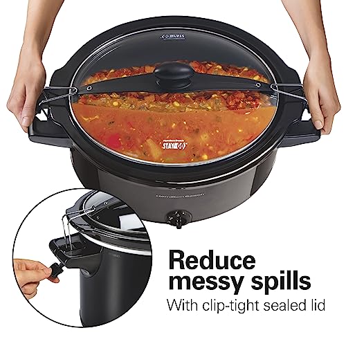 6-Quart Black Portable Slow Cooker B73027