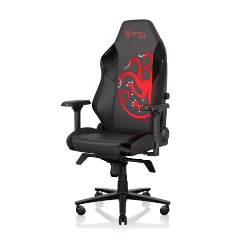 Black/White Leatherette Gaming Chair with 4D Armrests P429944