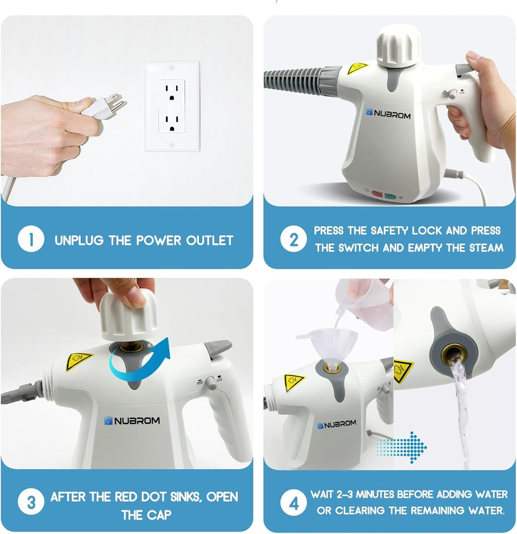Pressurized Handheld Steam Cleaner with 10 pcs Accessories W83031