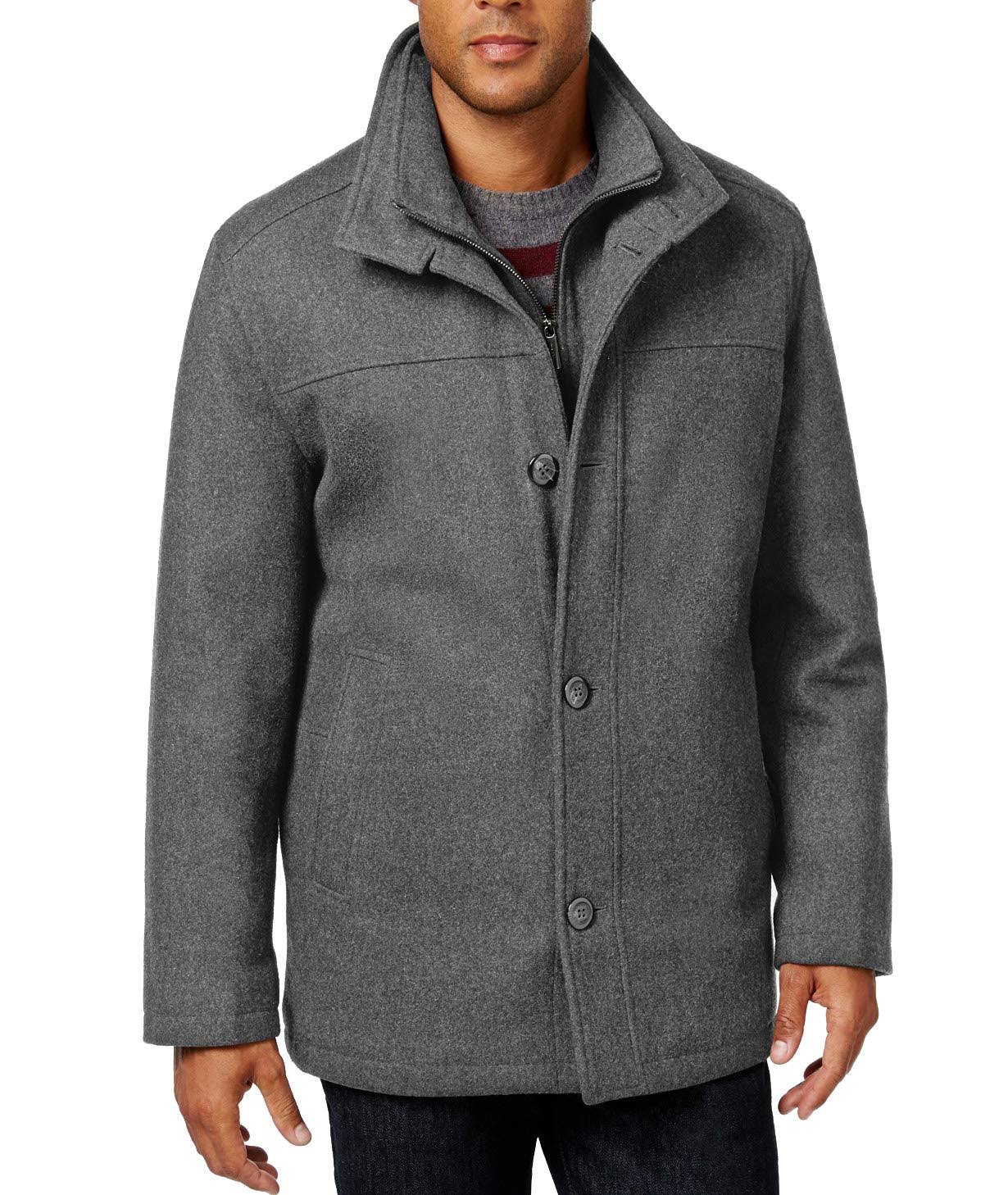 Wool Blend Car Coat with Bib O16237