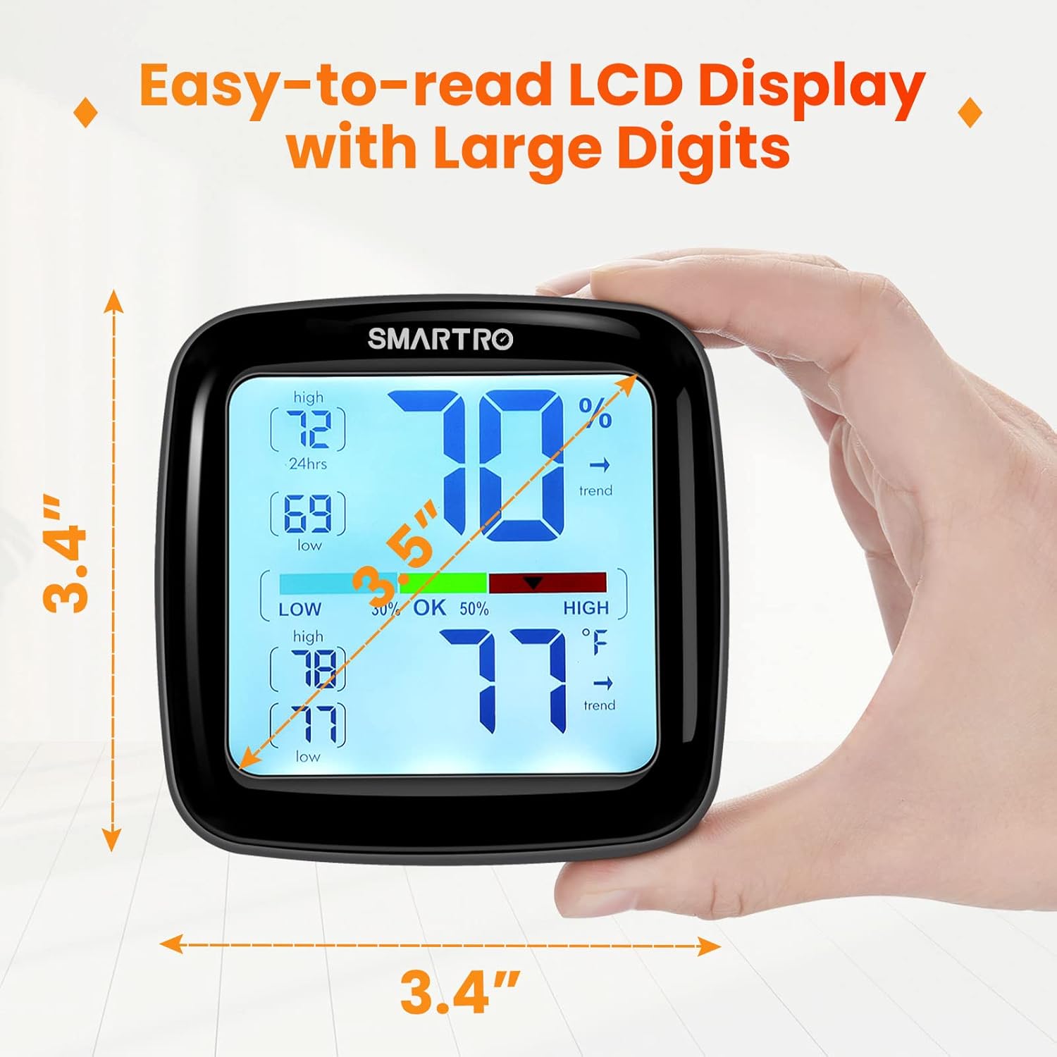 Professional Digital Hygrometer Indoor Thermometer Humidity Gauge U988607