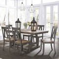 Gray 7 Piece Trestle Table Set Z703