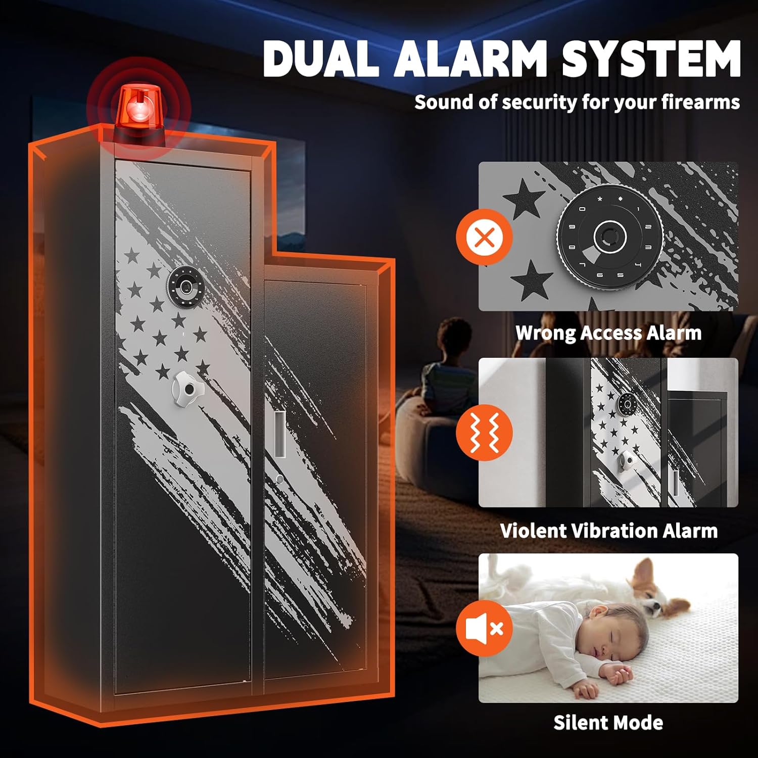 8-12 Rifle Gun Safe with Detachable Gun Racks K382