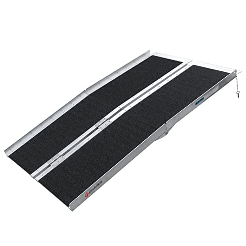 Non-Skid Folding Aluminum Wheelchair Ramp, Holds Up to 600 lbs H922994