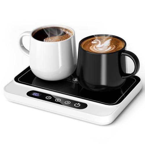 Black 50W Coffee Mug Warmer with 6-Temp Settings S4556