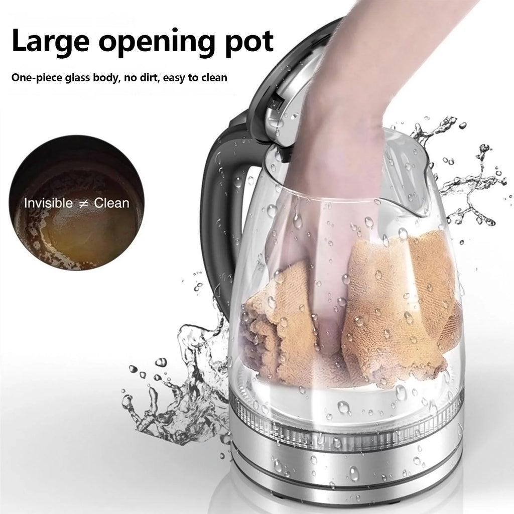 1.8 Liter Glass and Steel Electric Kettle with Auto Shut-Off U735457