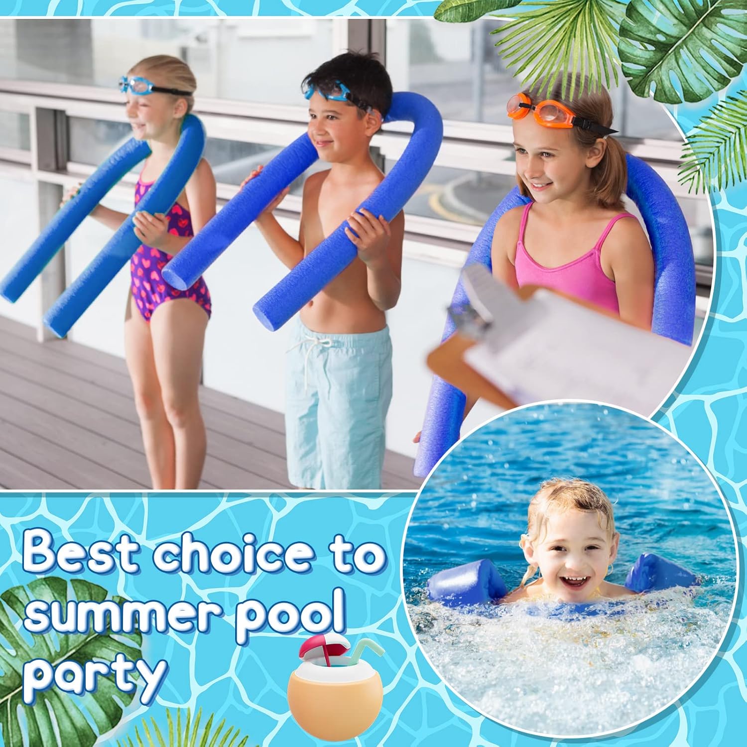8 pieces Jumbo Swimming Pool Noodle Foam 55 Inch x 3.5 Inch Blue K95756