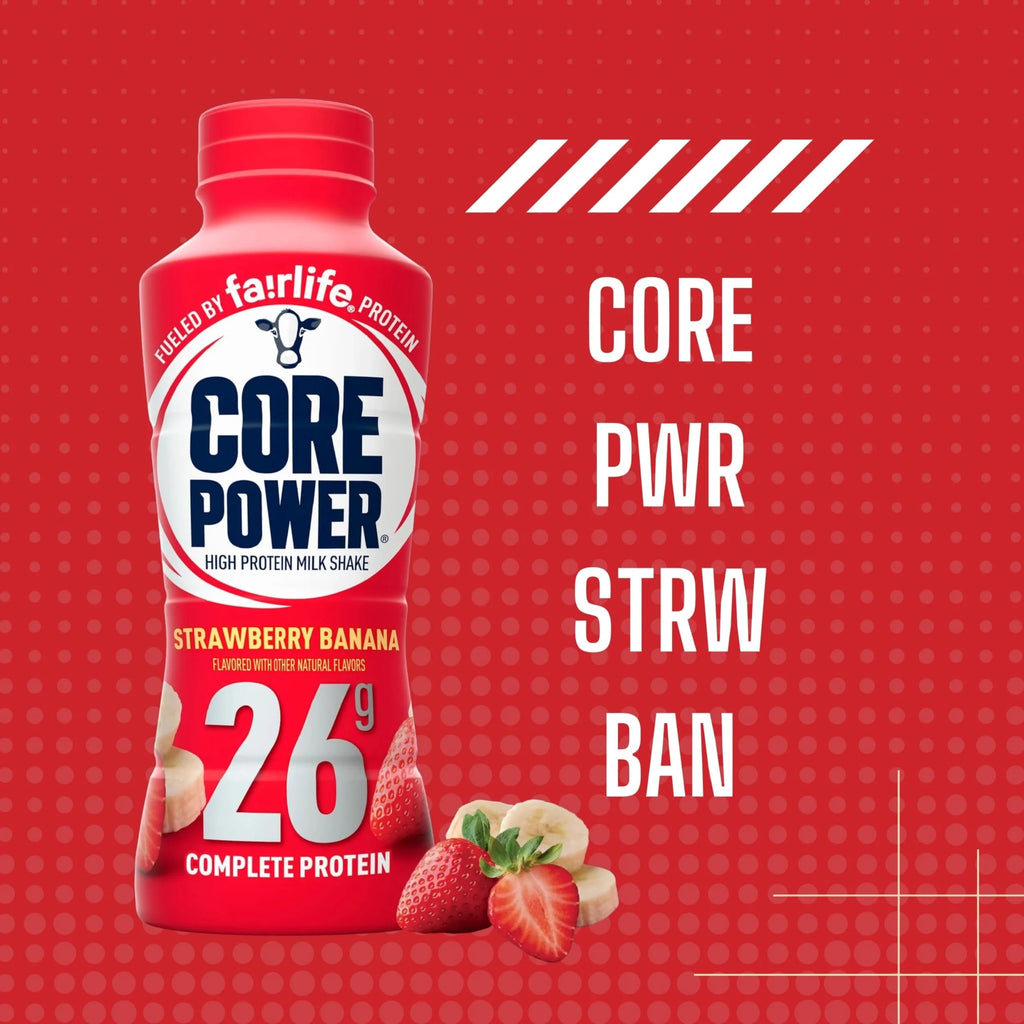 Strawberry Banana Flavor Protein Milk Shakes, 14 Fl Oz Pack of 12 K51571