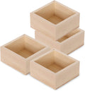4 Pieces Small Wood Square Storage Box (4'' x 4'') C966398