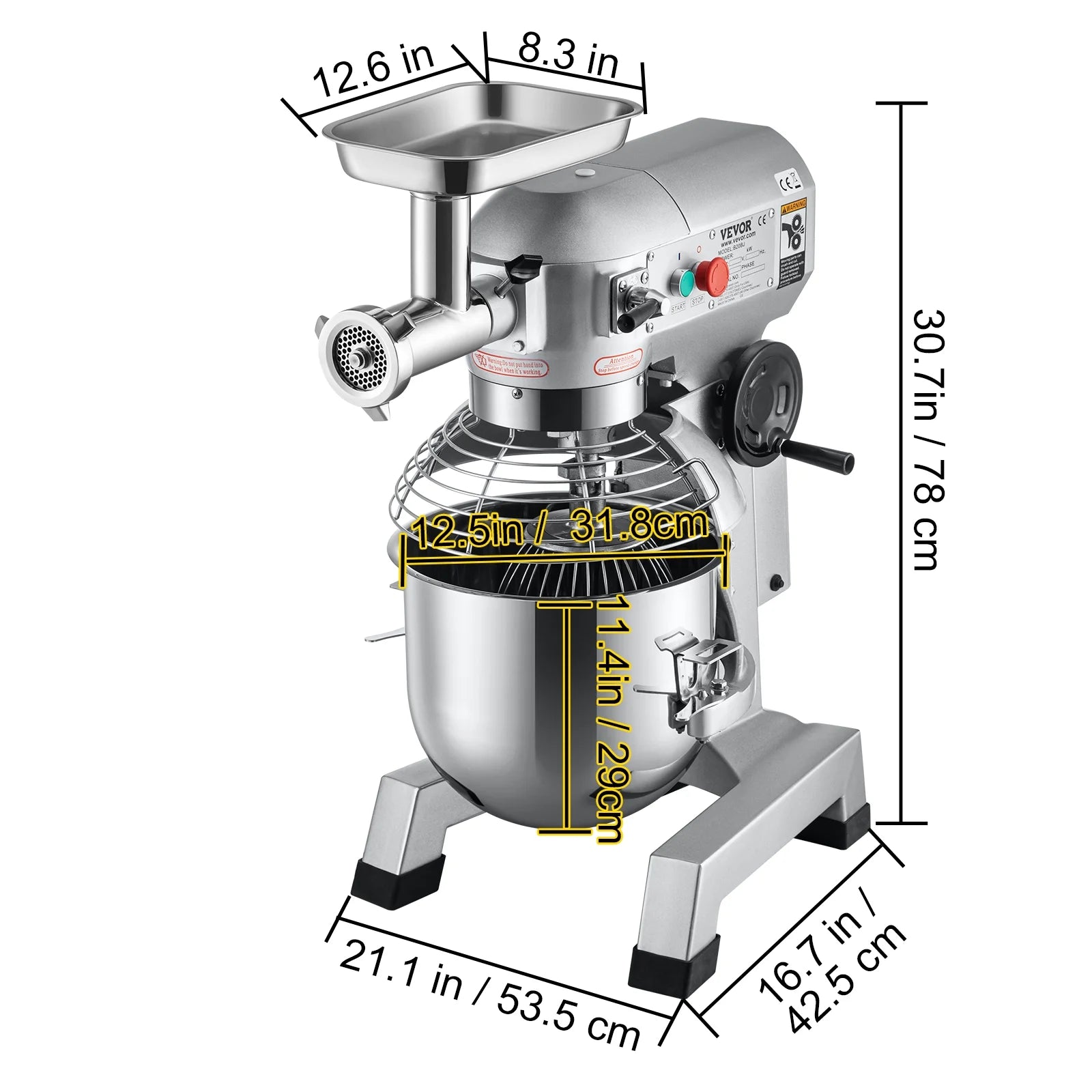 20Qt Stainless Steel Bowl Stand Mixer with Meat Grinder A981