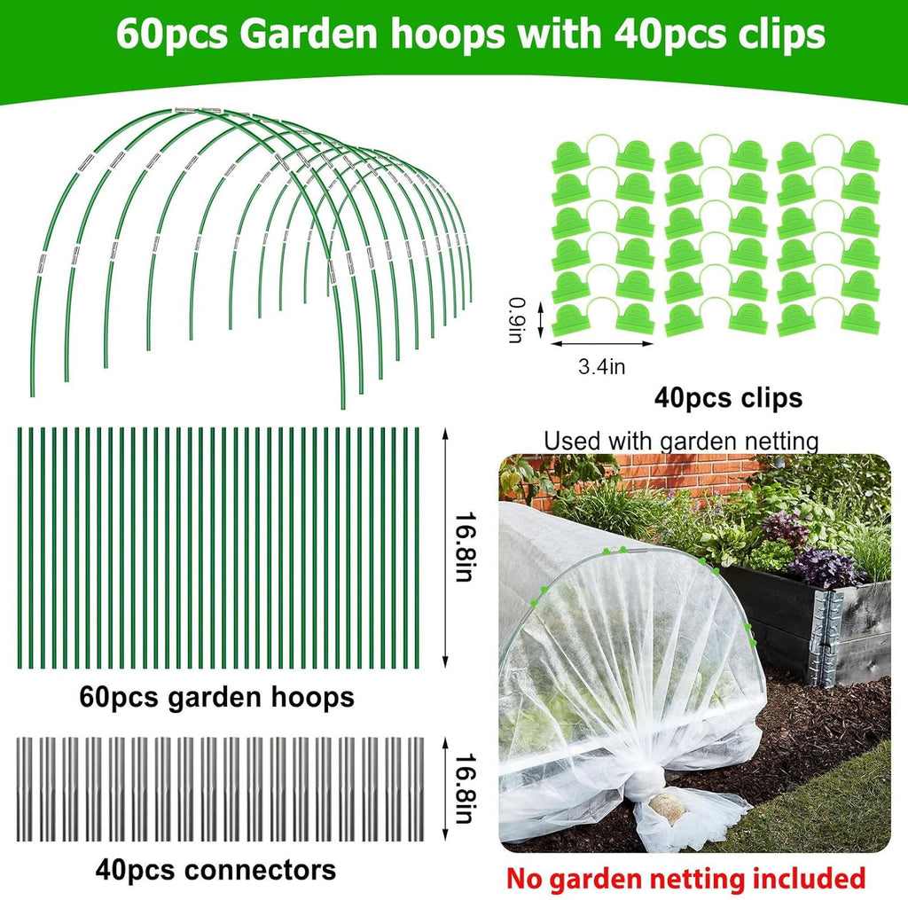 60pcs Garden Hoops with 40pcs Clips I282