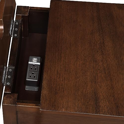 Espresso End Table with Charging Station M661