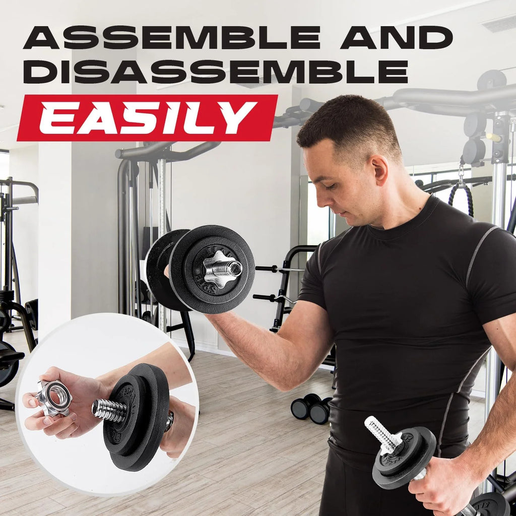 60 lbs Adjustable Cast Iron Dumbbell Pair H8373