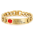 Engraved Stainless Steel Medical Alert ID Bracelet for Men F455