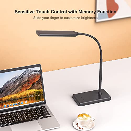 Clip on Table Lamp 3 Color Modes 10 Brightness Dimmable Reading Lamp 360° Rotatable Metal Gooseneck Desk Lamp U26853