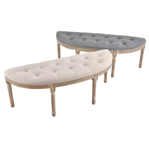 Beige Upholstered Tufted Window Bench F340058