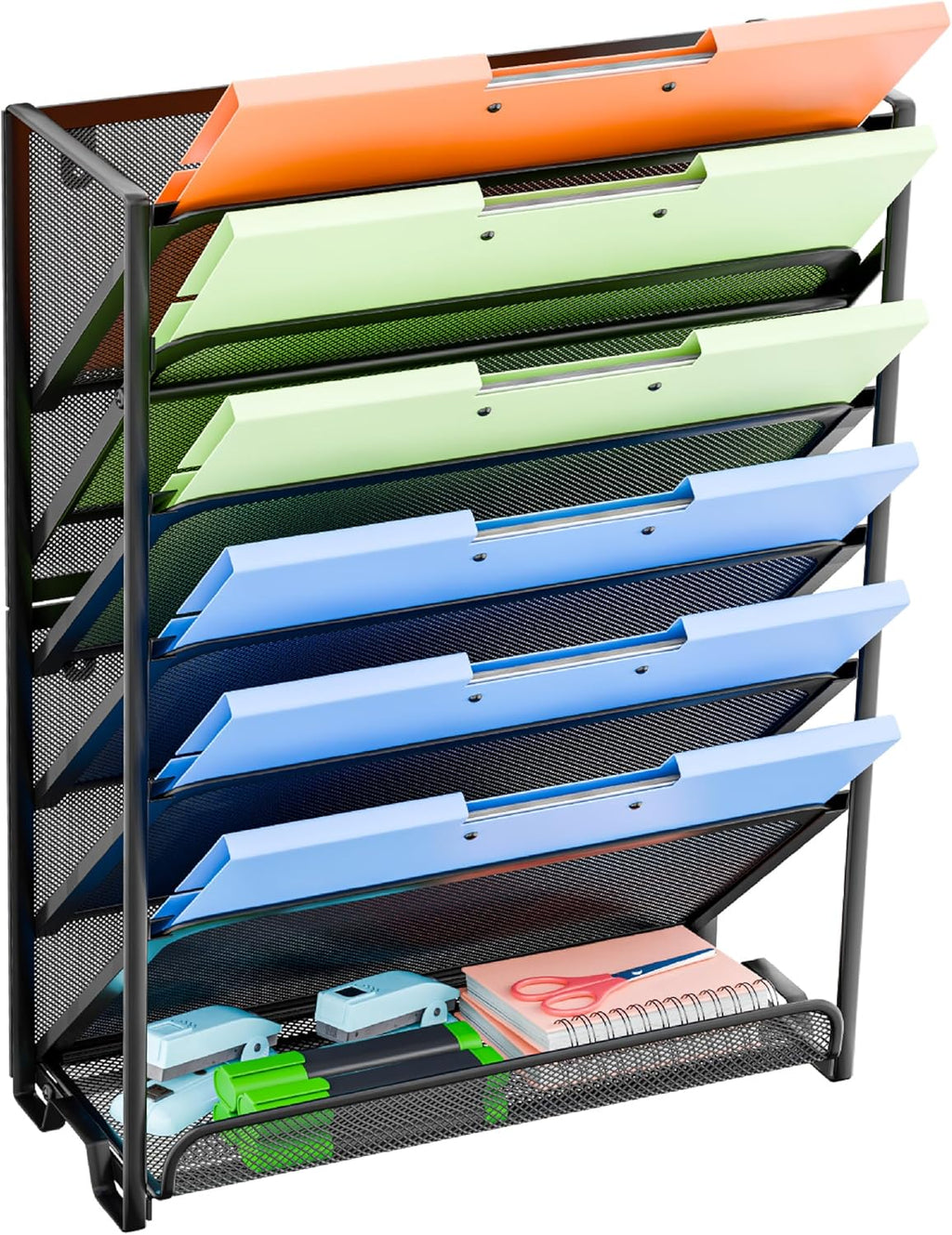 Black Mesh 7-Tier Vertical Hanging File Organizer D313