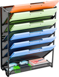 Black Mesh 7-Tier Vertical Hanging File Organizer D313