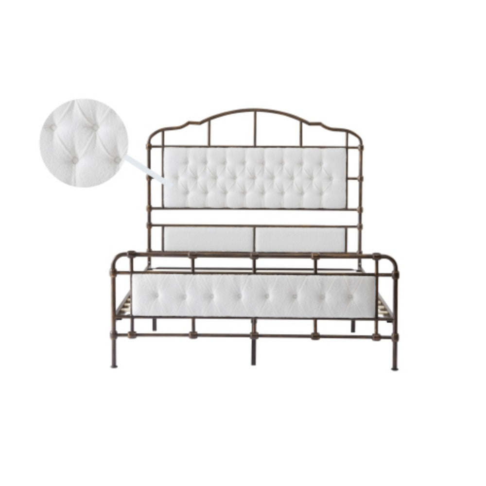 Queen Size Metal Bed Frame with Foam Head and Tail L170