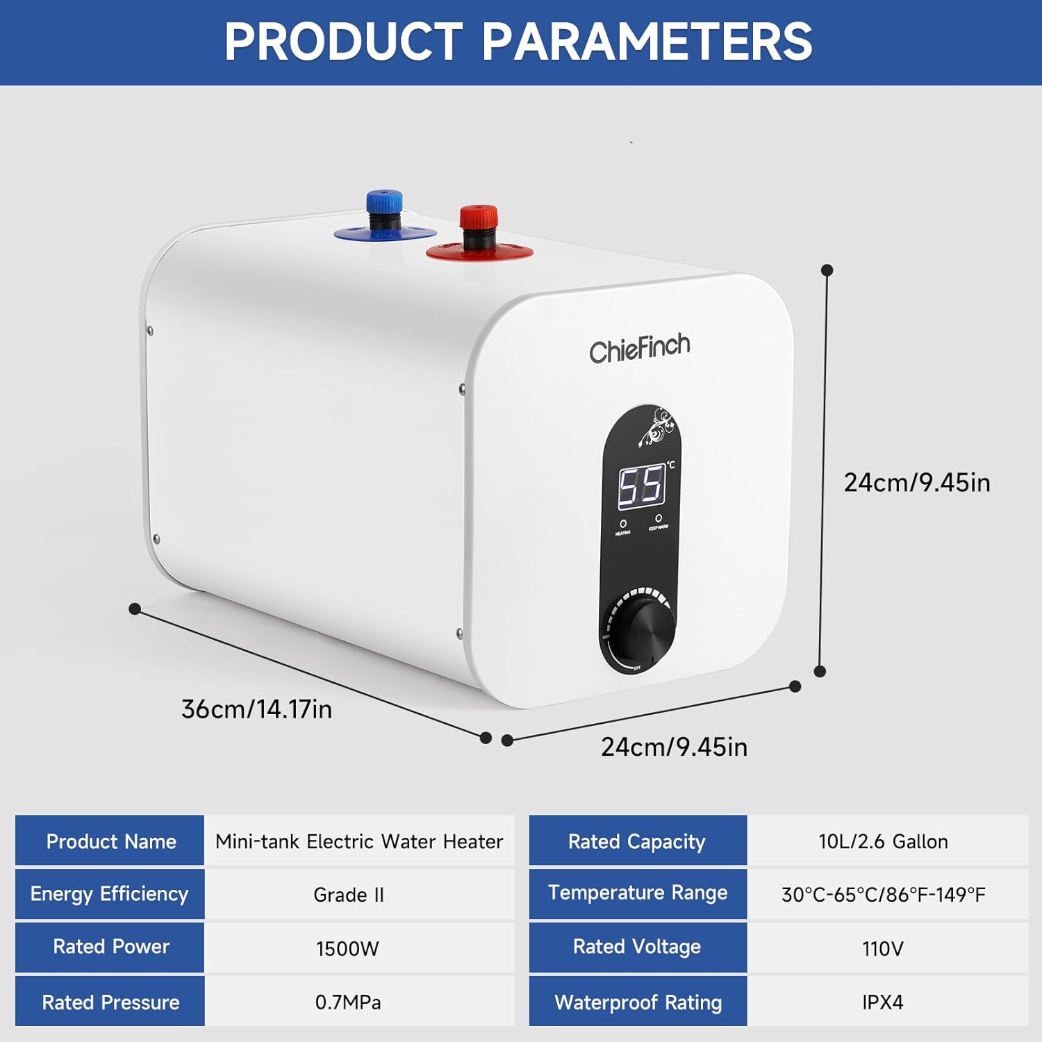 2.6 Gallon Point of Use Electric Water Heater J796
