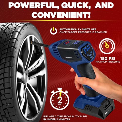 Portable Tire Inflator Air Compressor 150PSI 12V DC Orange Z567