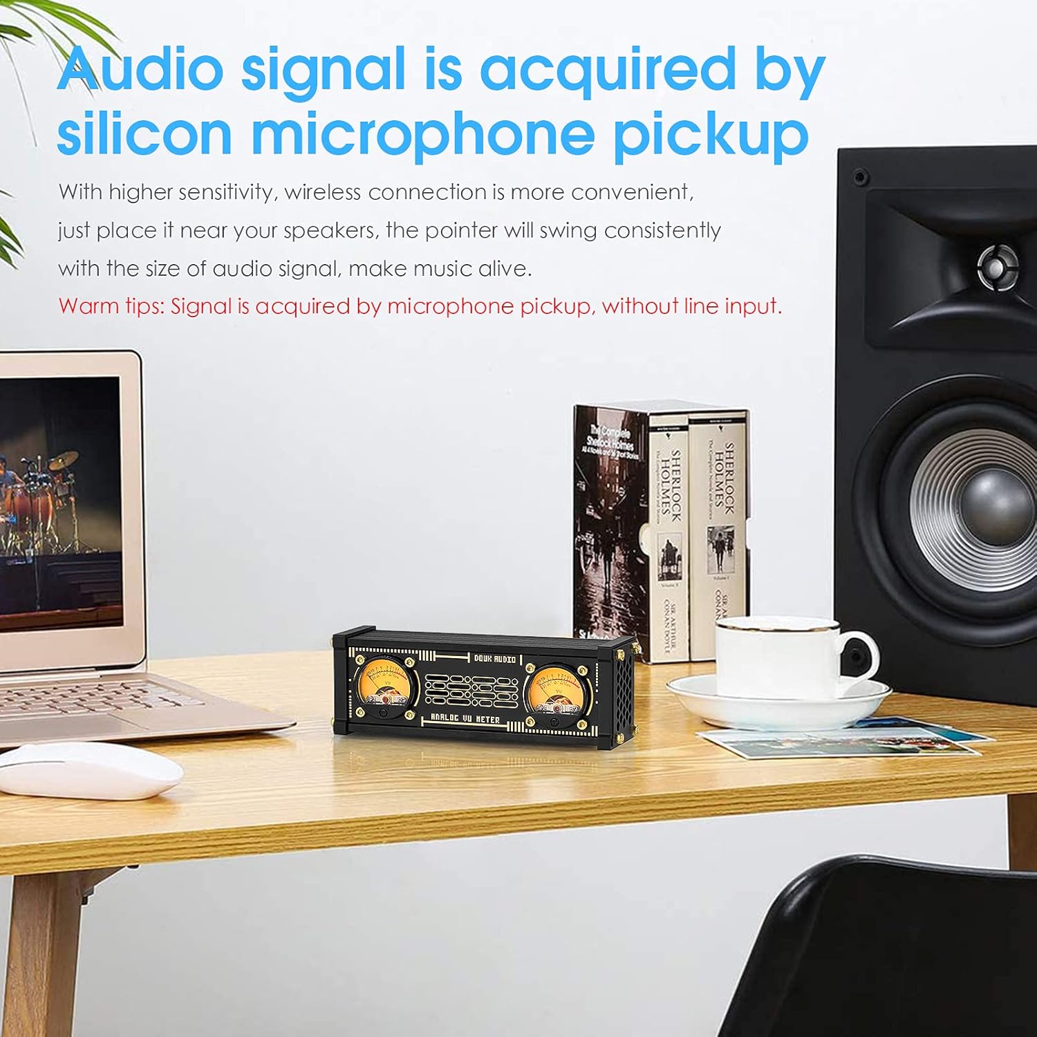 Dual Analog VU Meter RGB Sound Level Indicator E975