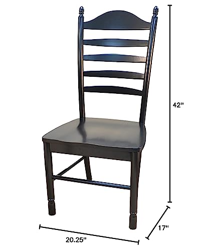 Antique Black Ladder Back Dining Accent Chair M3379