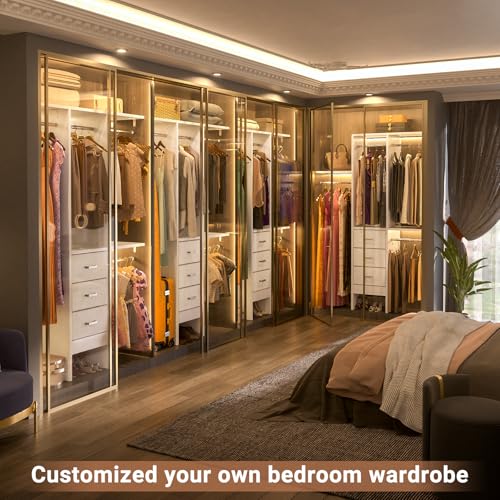 48" White Closet Organizer System with 3 Fabric Drawers and 3 Adjustable Shelves K7346