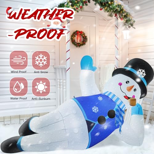 10FT Christmas Inflatables Snowman Outdoor Decorations with LED Lights J2926