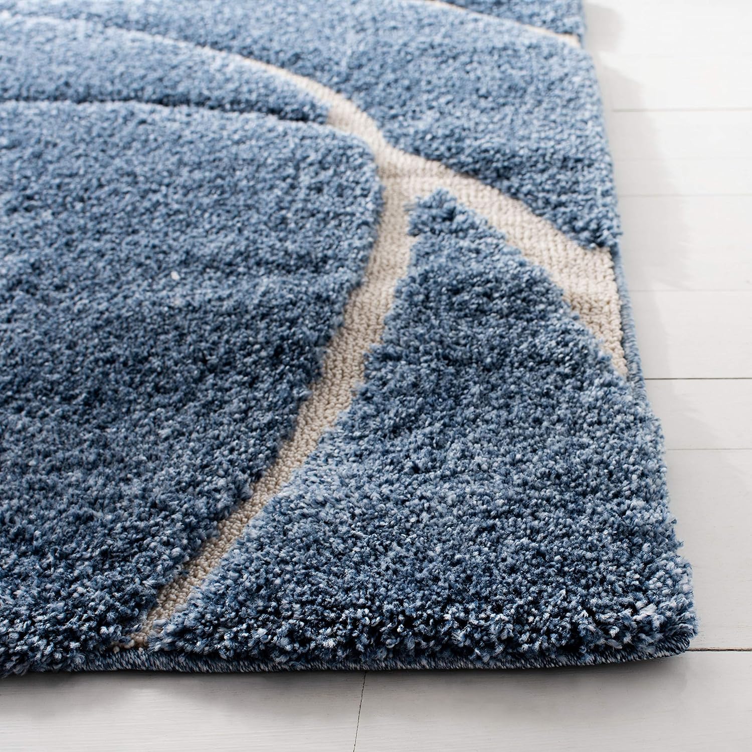 Light Blue & Cream 8'6" x 12' Area Rug Q99424
