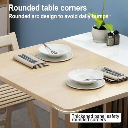 Brown Folding Dining Table with 4 Chairs and Storage Space P284