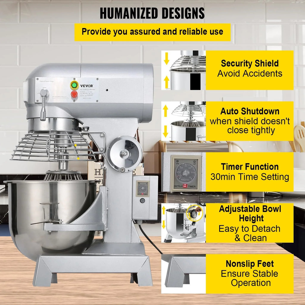 15Qt 600W 3 Speeds Stainless Steel Bowl Food Mixer A8919