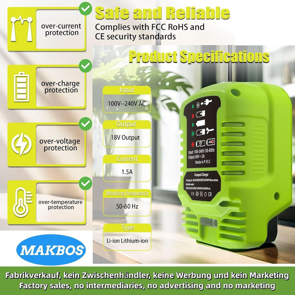 Portable Mini Fast Charger Adapter for 40V Battery A3306