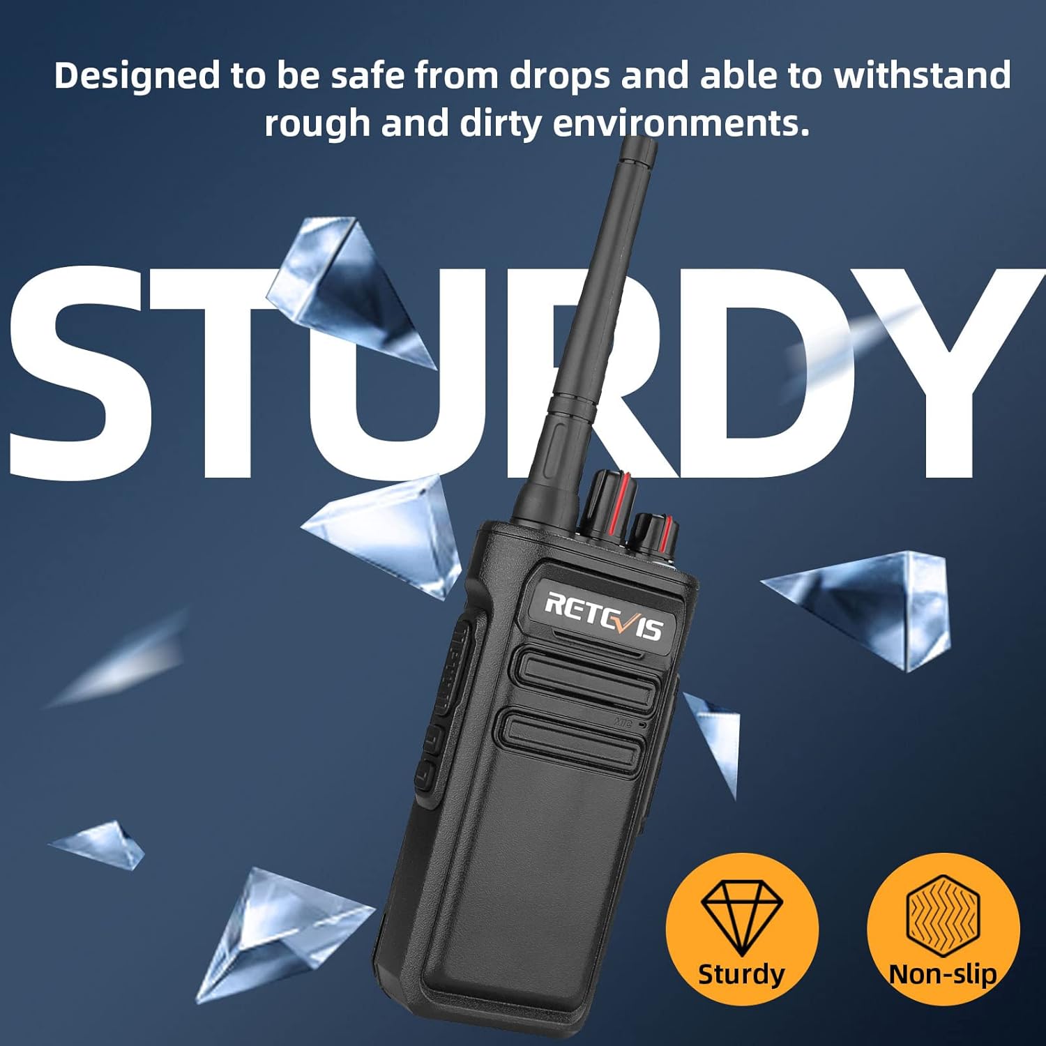 Waterproof GMRS Two Way Radios Rechargeable 1800mAh 2 Pack V57637