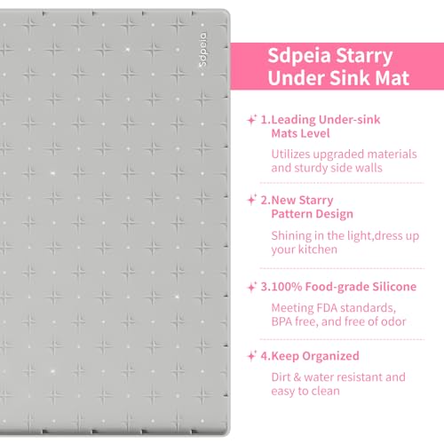 Grey Waterproof Under Sink Mat 22 x 14 inches L97228