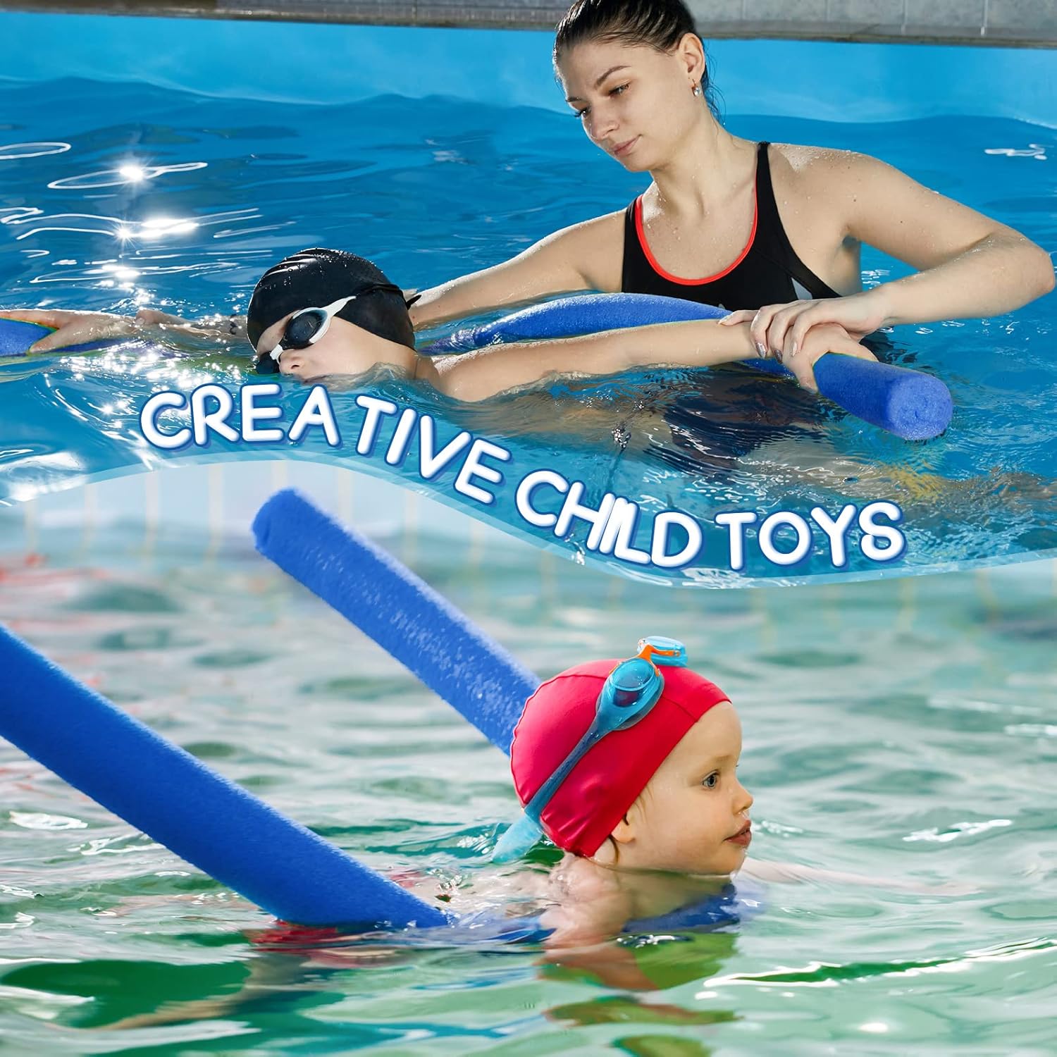 8 pieces Jumbo Swimming Pool Noodle Foam 55 Inch x 3.5 Inch Blue K95756