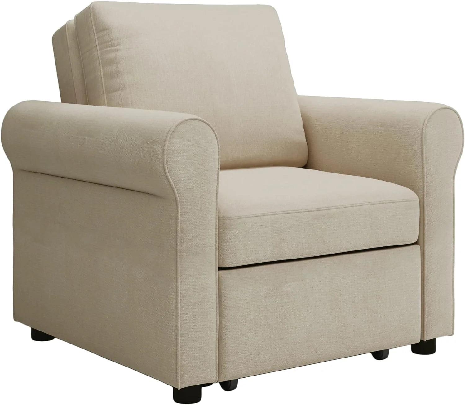 Beige Convertible Sleeper Chair Bed D557