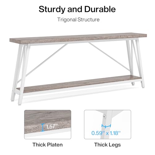 White Industrial Console Sofa Table S4873