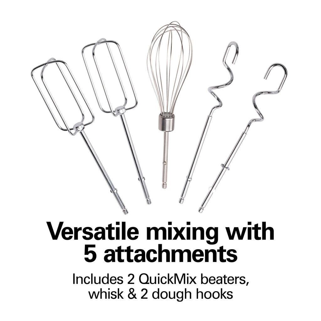 6 Speed Hand Mixer, Stainless Steel, 5 Attachments A6317
