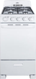 20" Freestanding Gas Range with 4 Burners 2.3 cu. ft. Oven Capacity in White C749