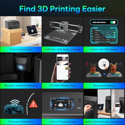 3D Printer, 600mm/s High-Speed FDM, Auto Leveling, 280°C Direct Extruder, Detachable Nozzle, Core XY All Metal Structure, Print Size 220x220x220mm N63255