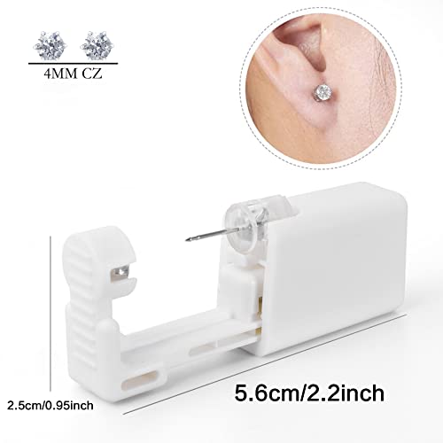 16 Pcs Disposable Ear Piercing Gun with Cubic Zirconia Stud W2308