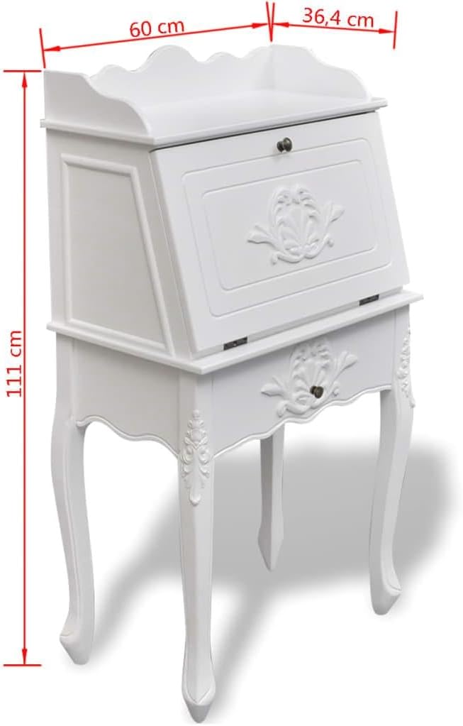 White Antique Secretary Desk R6762
