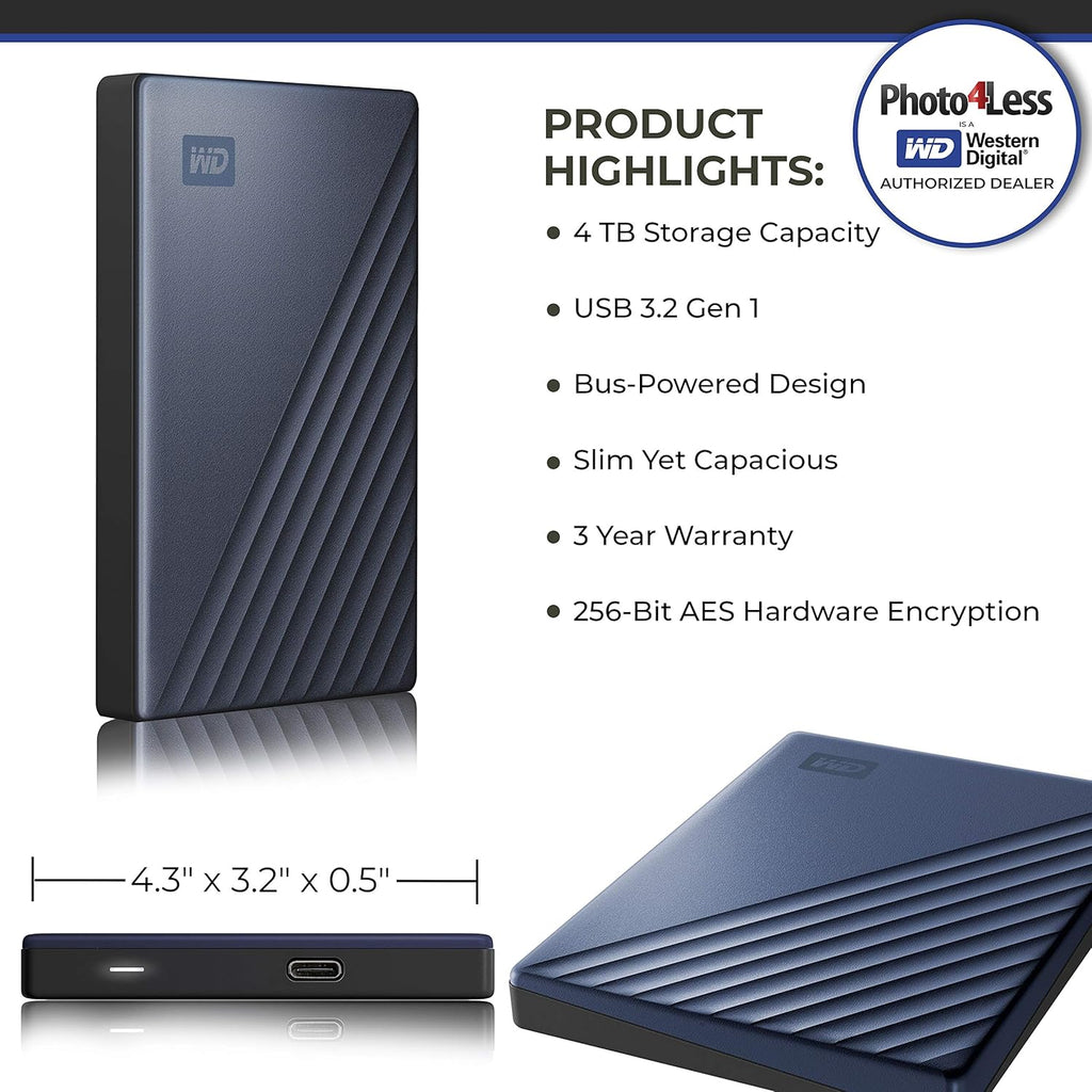 2 TB Blue Portable External Hard Drive Z597