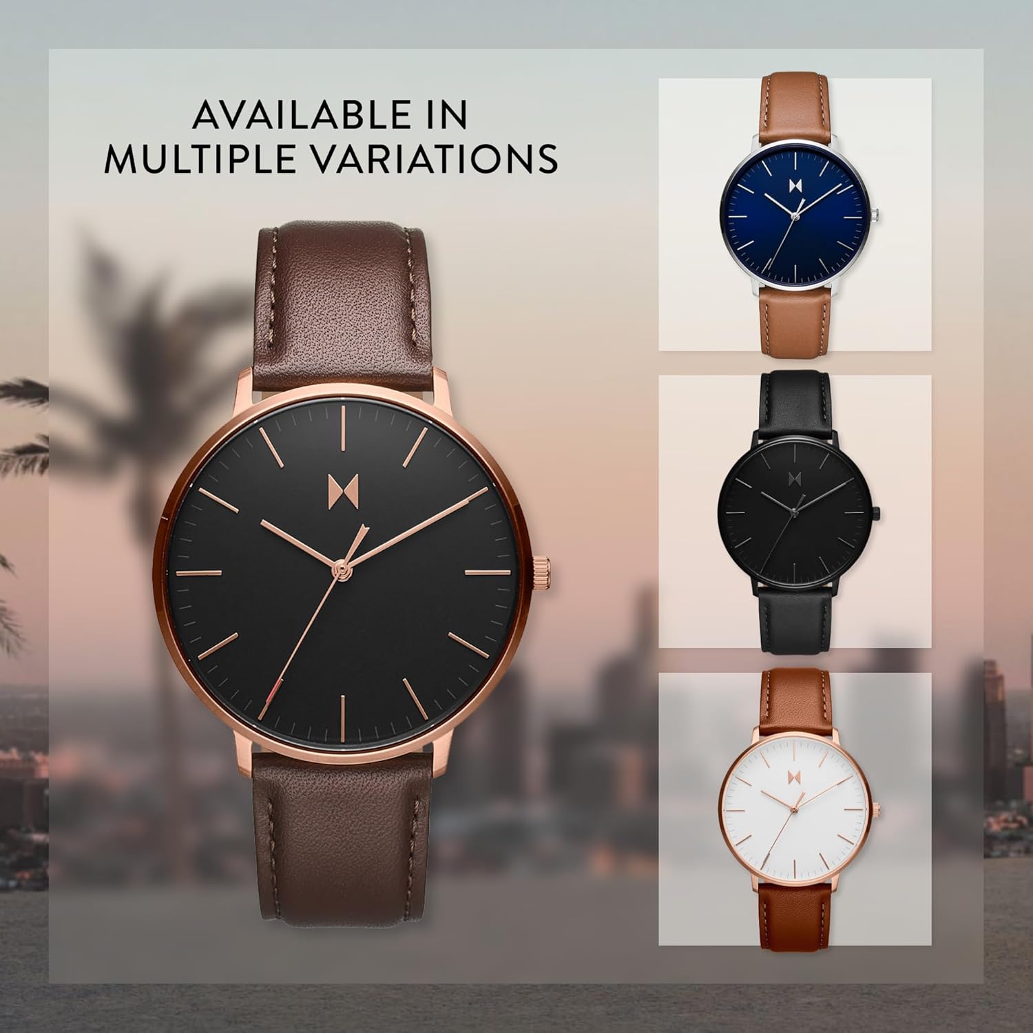 Men’s Slim Analog Watch - Minimalist Water Resistant 3 ATM 42mm Japanese Quartz Wristwatch Z869608