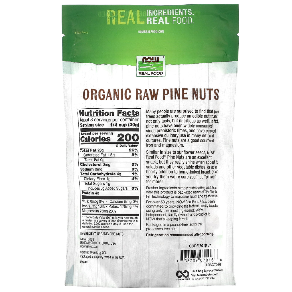 Certified Organic Pine Nuts, 8-Ounce B983
